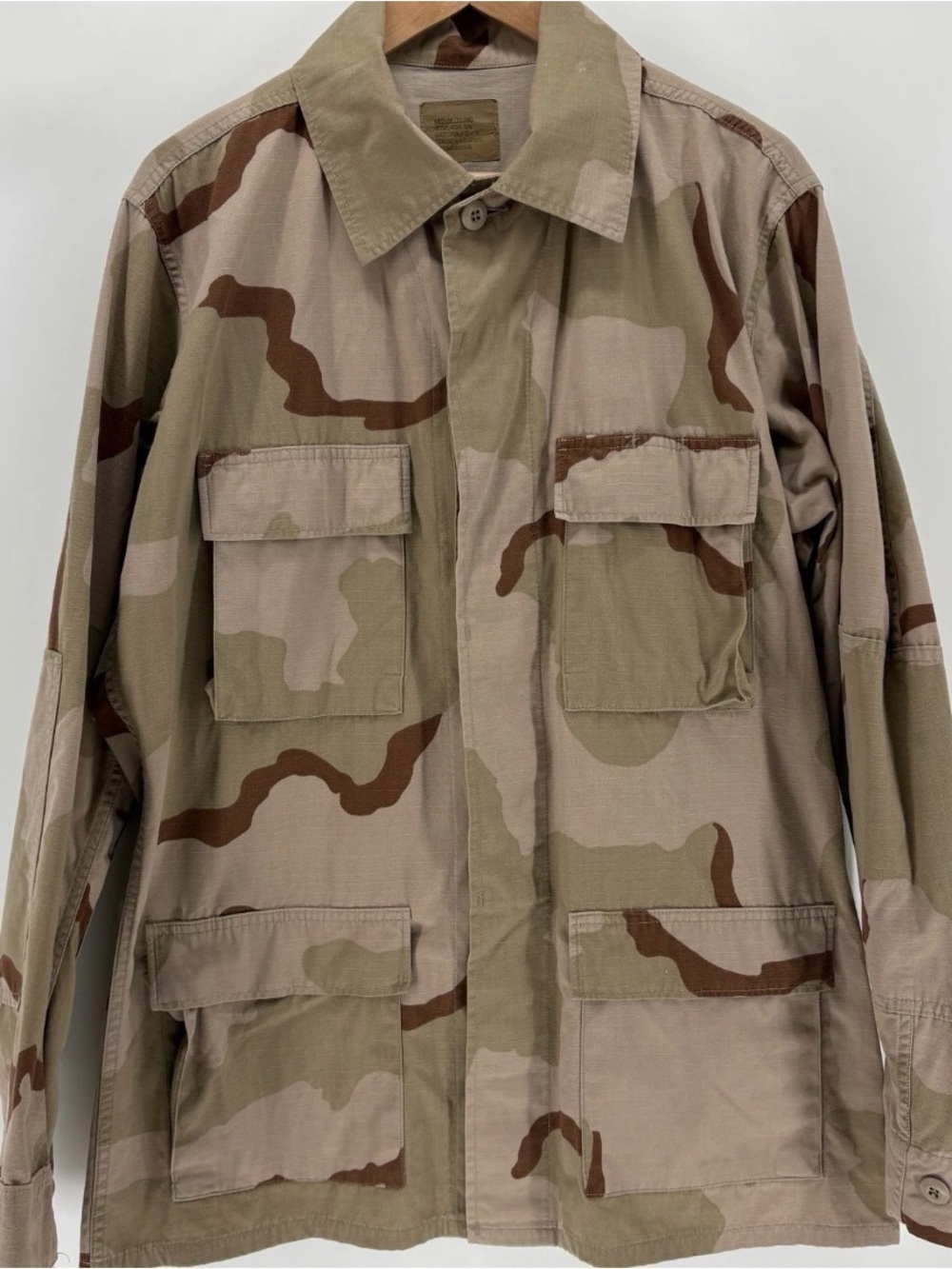 Vintage US Military Coat Mens M Desert Camo Combat BDU 4 Pocket Lightweight